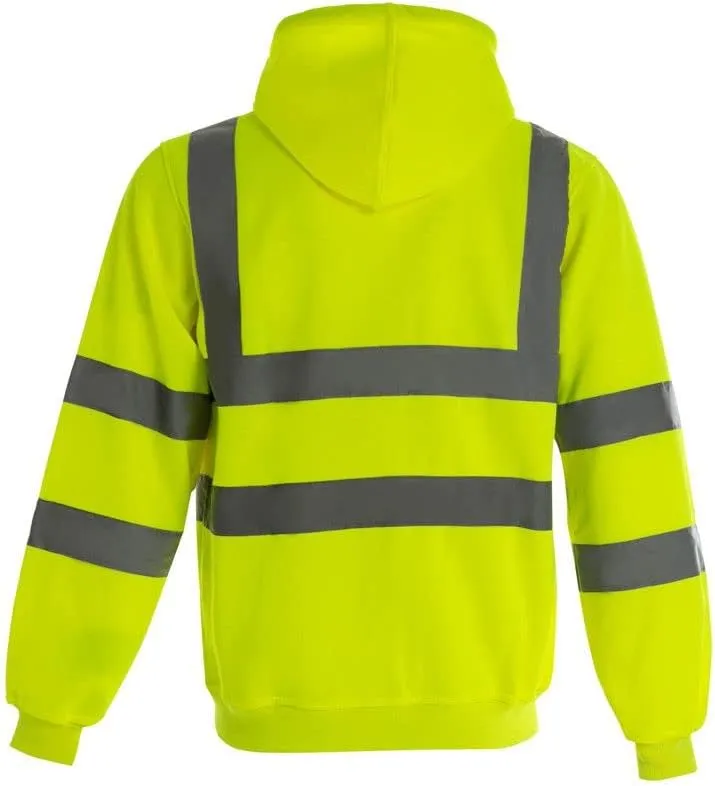 Hi Vis Men's Solid Color Reflective Visibility Sweatshirts Pullover