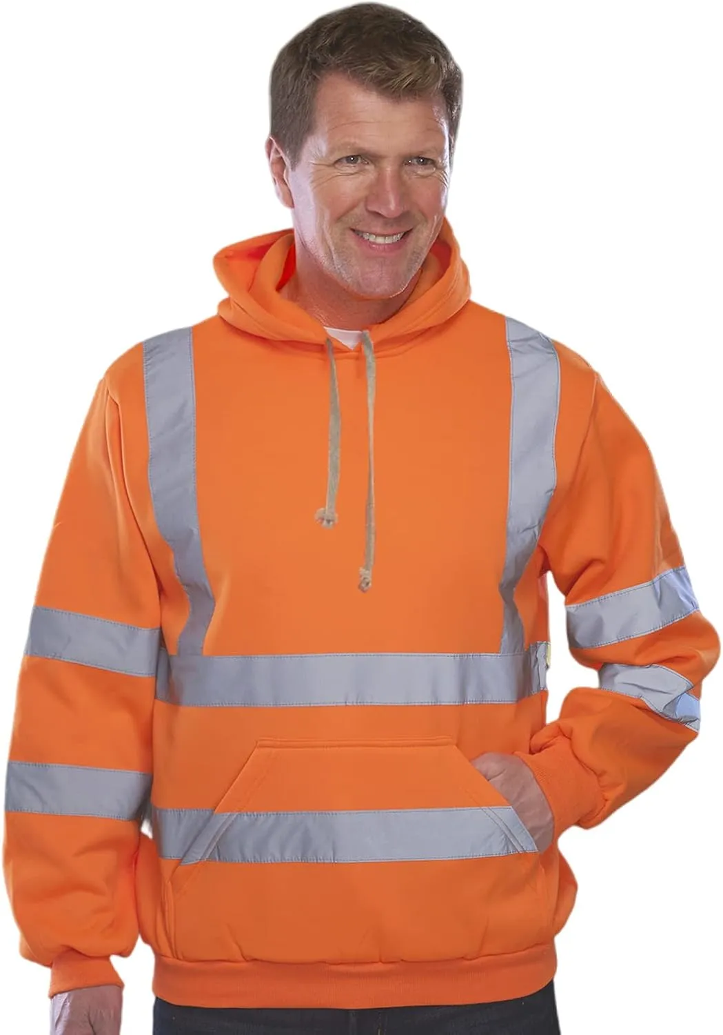 Hi Vis Men's Solid Color Reflective Visibility Sweatshirts Pullover