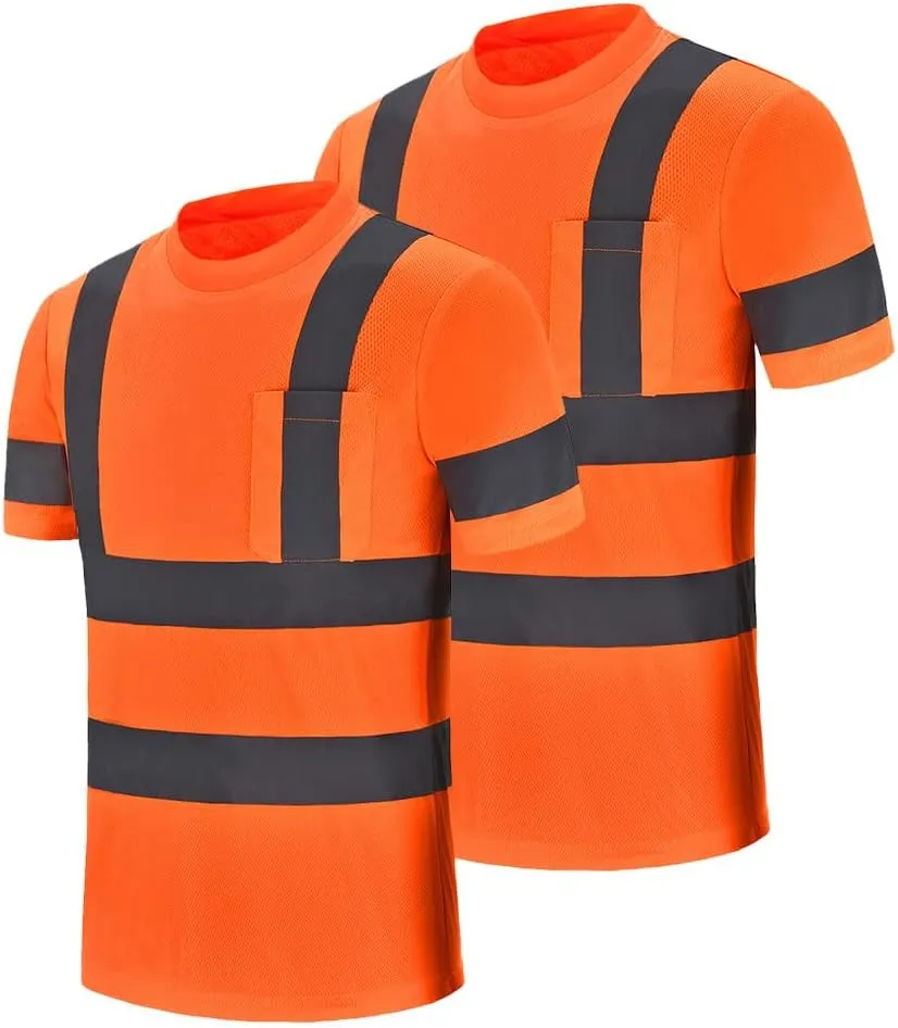 Hi-Vis Work Shirts - Men's High Visibility Safety T-Shirt for Construction