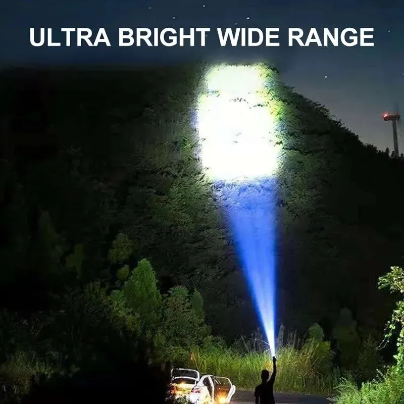 High Power LED Flashlights Camping Torch With 4 Lamp Beads And COB
