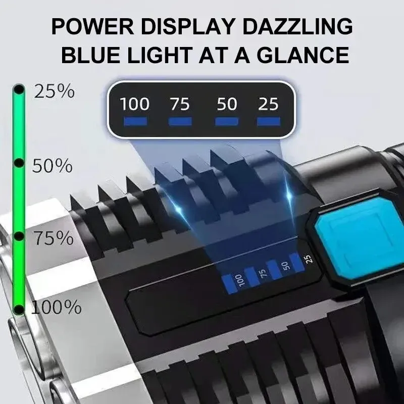High Power LED Flashlights Camping Torch With 4 Lamp Beads And COB