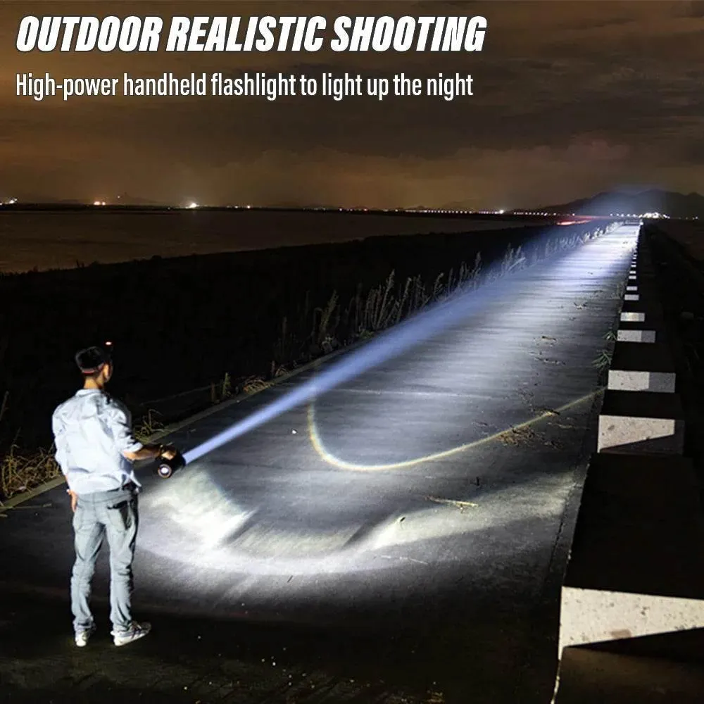 High Power Rechargeable LED Flashlight - Compact Multifunctional Outdoor Light