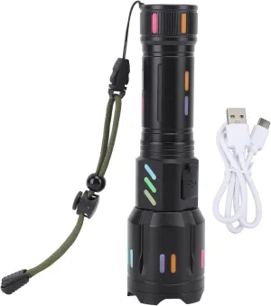 High Powered Led Flashlight with Zoomable Laser Nano Craftsmanship, Laser Light, Heat Dissipation,High Sealing Shell