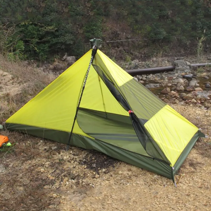 High-Quality Silicone 4 season Pyramid Single Cordless Lightweight Mountain Camping Tent