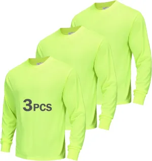 High Visibility Quick Dry Safety Shirt Hi Vis Breathable Mesh with Sun Protection Long Sleeve for Construction Work