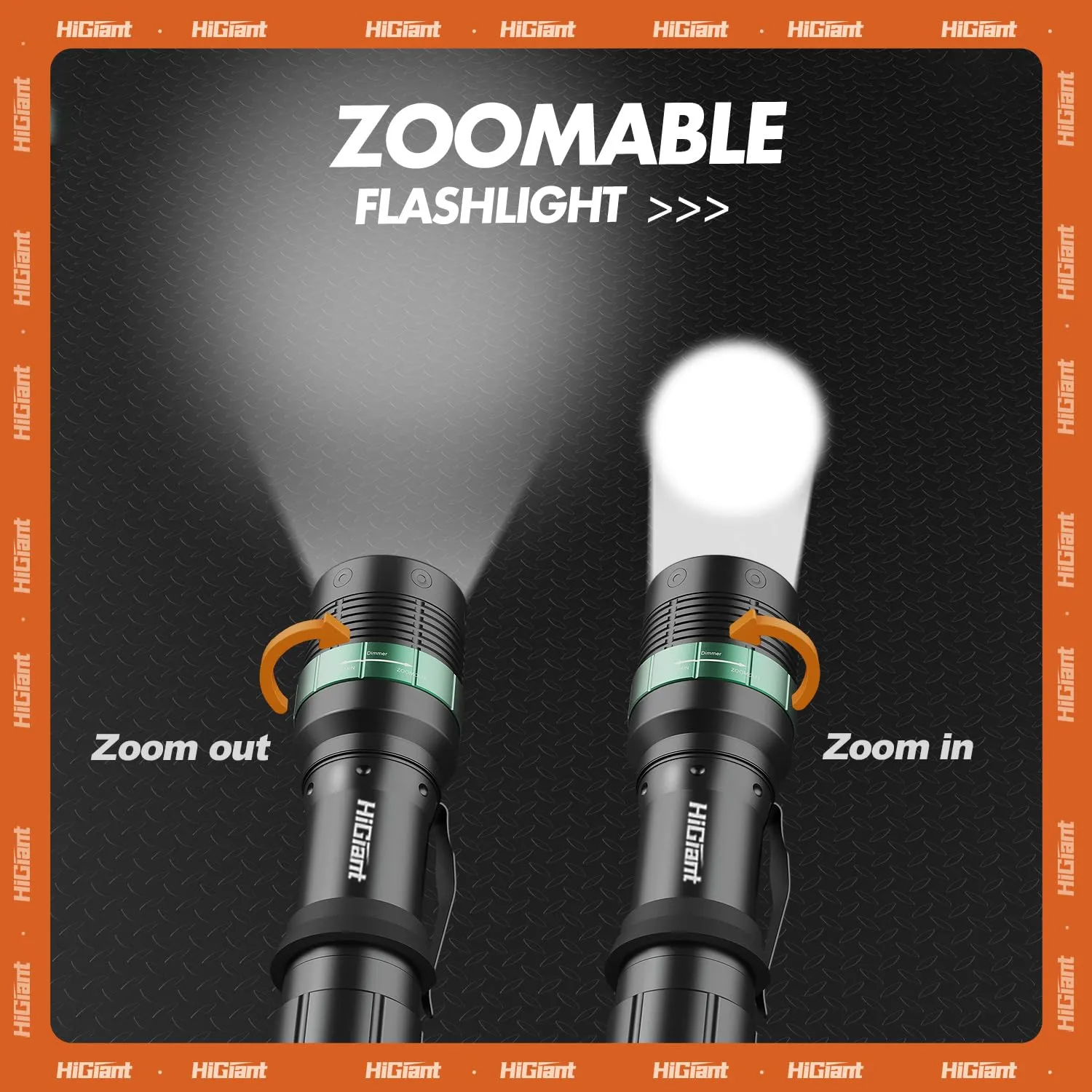 HiGiant 2 Pack 11 inches Traffic Wand, Traffic LED Flashlight with Three Flashing Modes, Orange Safety Signal Control Baton for Parking, Airport, Traffic Directing (Batteries Not Included)