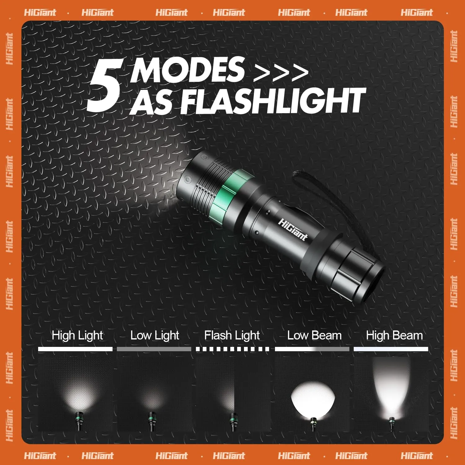 HiGiant 2 Pack 11 inches Traffic Wand, Traffic LED Flashlight with Three Flashing Modes, Orange Safety Signal Control Baton for Parking, Airport, Traffic Directing (Batteries Not Included)