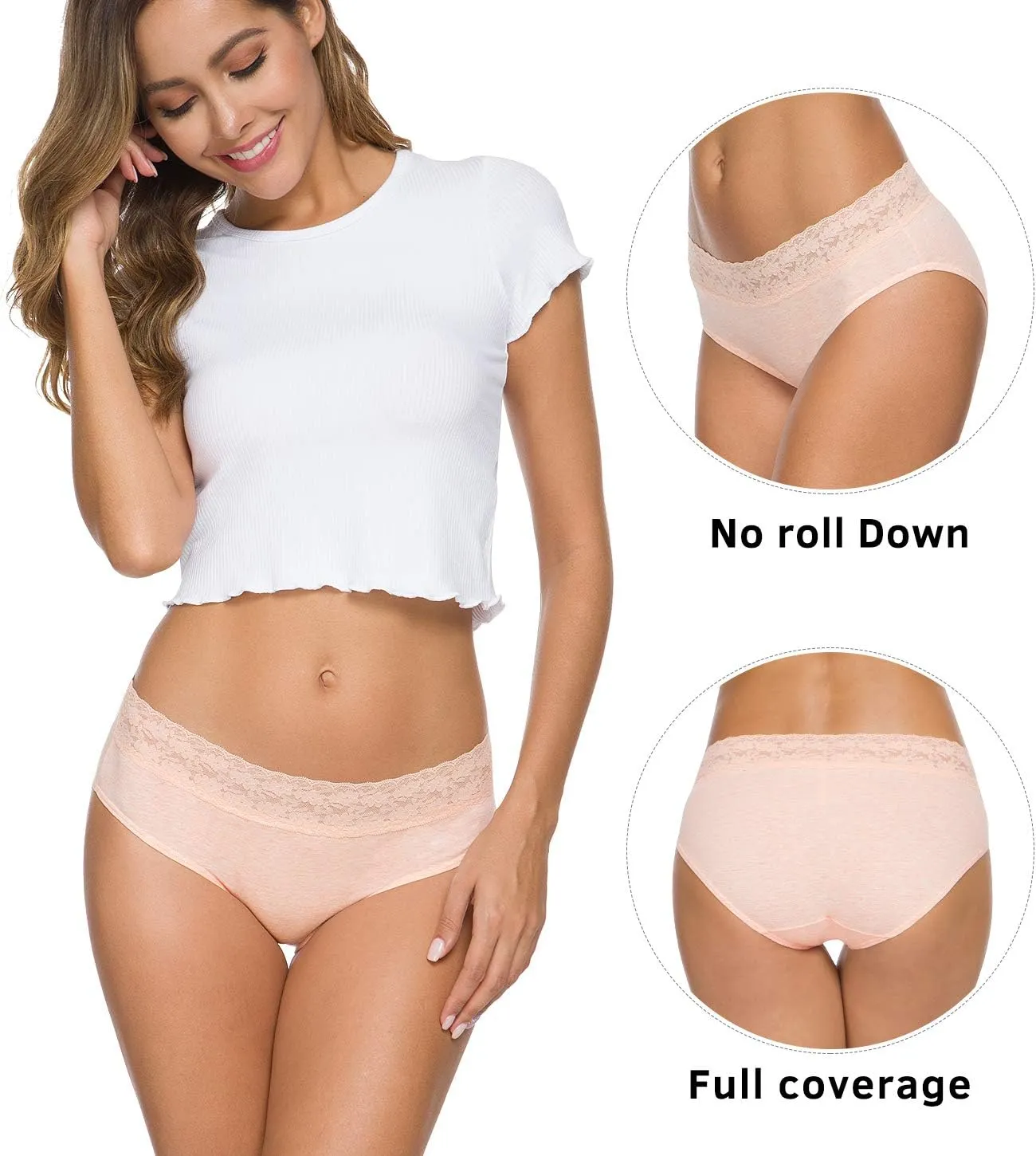 Hipster Panties for Women Underwear Lace Bikini Hip-huggers Panties 5 Pack(218S-Black)