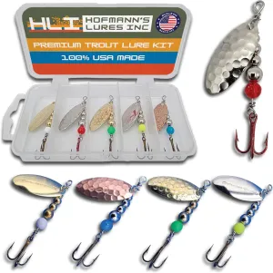 Hipster Pro Pack Trout Spinners - Proven Inline Spinner Baits, Premium Rooster Tail Fishing Lures for Trout and Salmon River Fishing, 100% USA Made by Hofmann's Lures