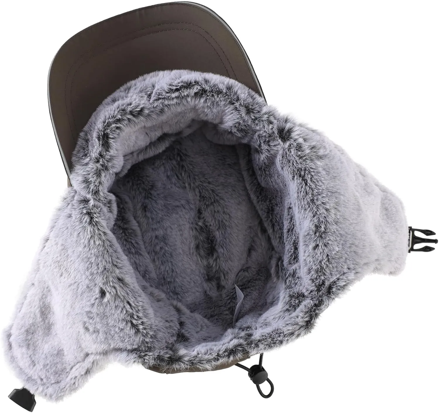 Home Prefer Faux Fur Trooper Trapper Hat for Men Warm Mens Winter Hat with Earflaps Ushanka Hunting Hat Reflective Brim