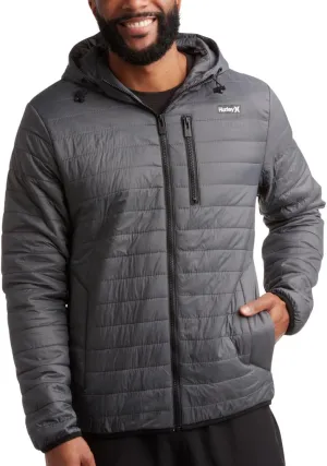 Hurley Men's Jacket - Balsam Lightweight Packable Puffer Coat - Weather Resistant Outerwear Windbreaker Coat for Men (M-XL)