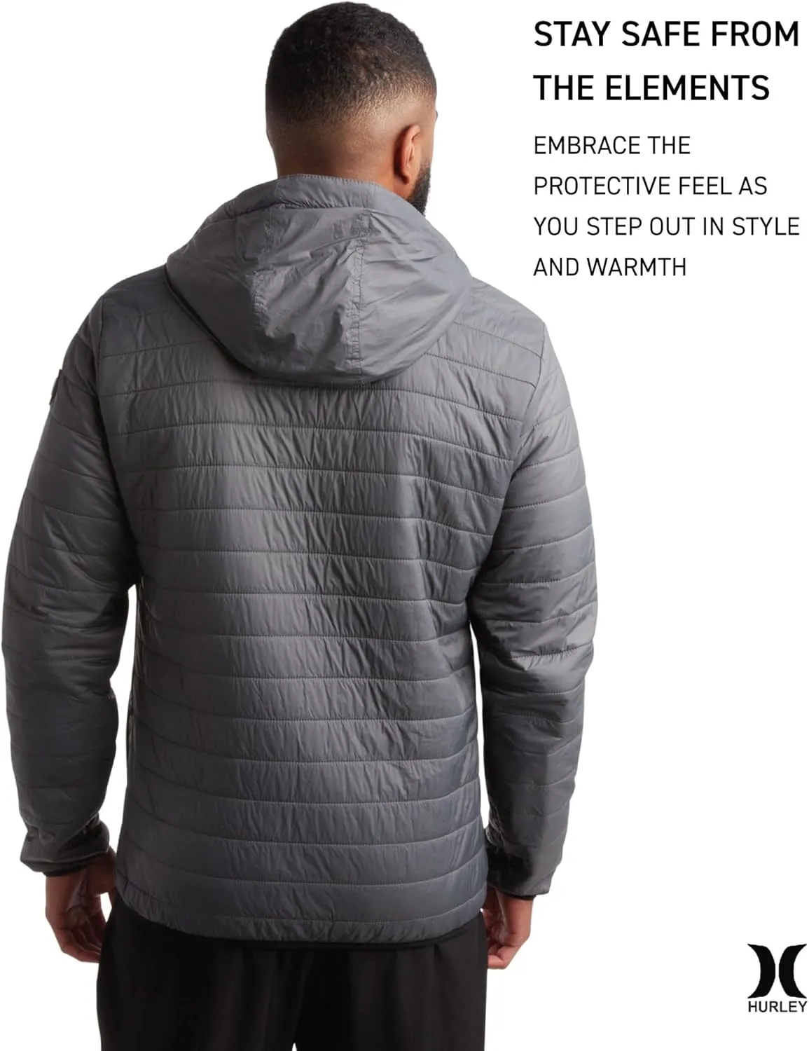 Hurley Men's Jacket - Balsam Lightweight Packable Puffer Coat - Weather Resistant Outerwear Windbreaker Coat for Men (M-XL)