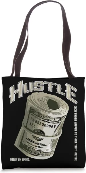 Hustle Money Roll Wad of Dollar Cash Motivational Hard Work Tote Bag
