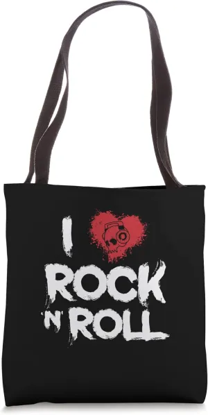 I Love Rock n Roll Music Genre Guitar Tote Bag