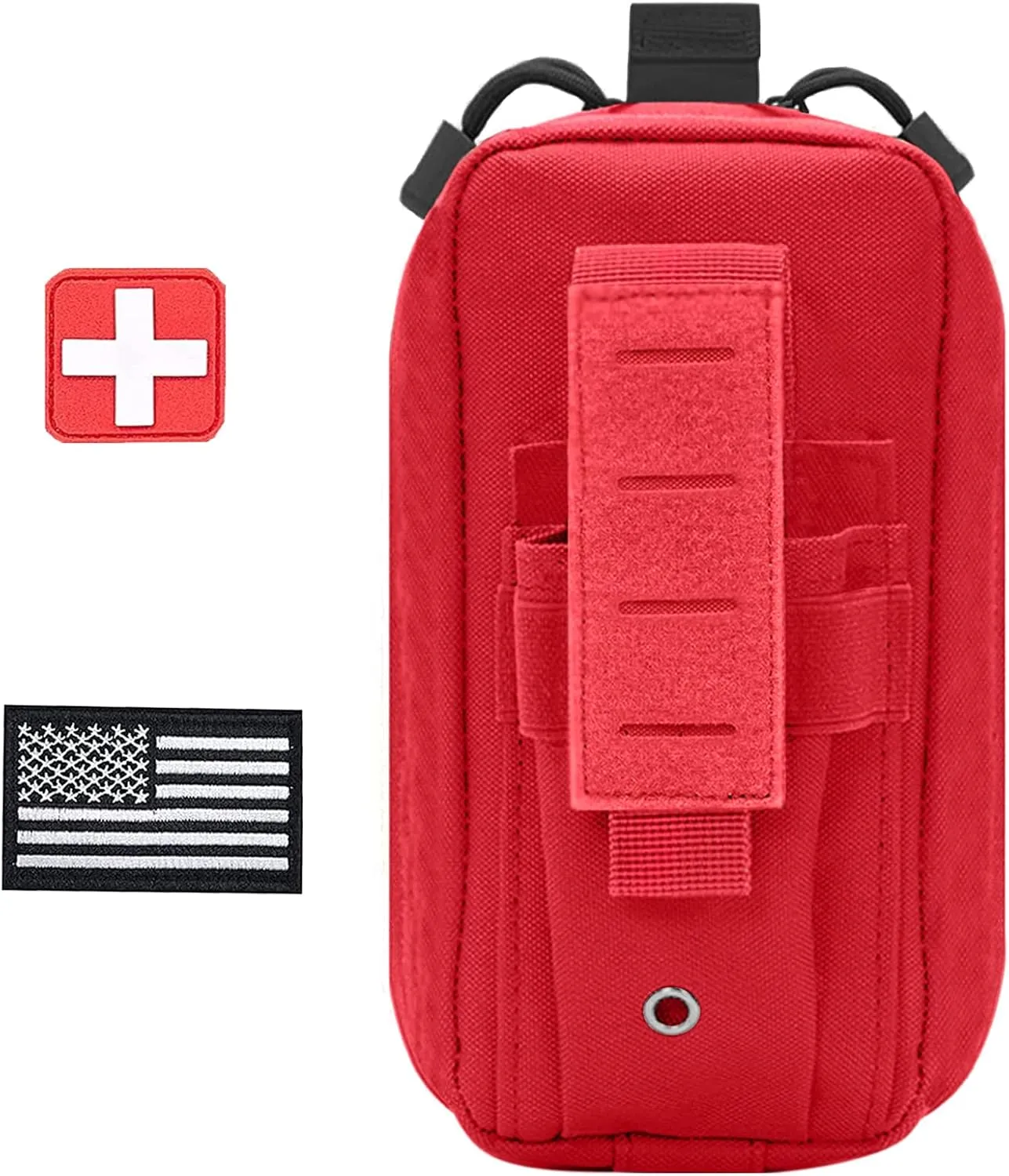 Ifak Med Trauma Kit, Molle Tactical Emergency First Aid Kit,Red Military Survival Molle EMT Medical Kit Refill Supplies Fot Duty Belt