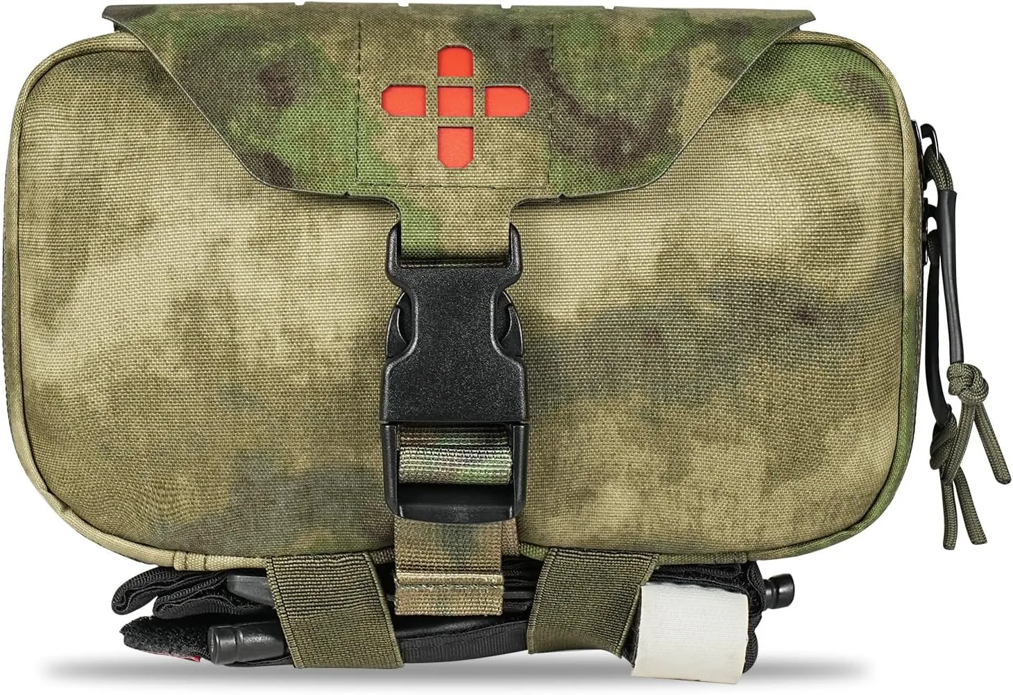 Ifak Pouch-Rapid Deployment Tactical MOLLE Trauma Kit Pouches, Quick Release Tear-Off Medical First Aid Kit Organiser with Red Immediate Identify for Emergency Surviva Activities.