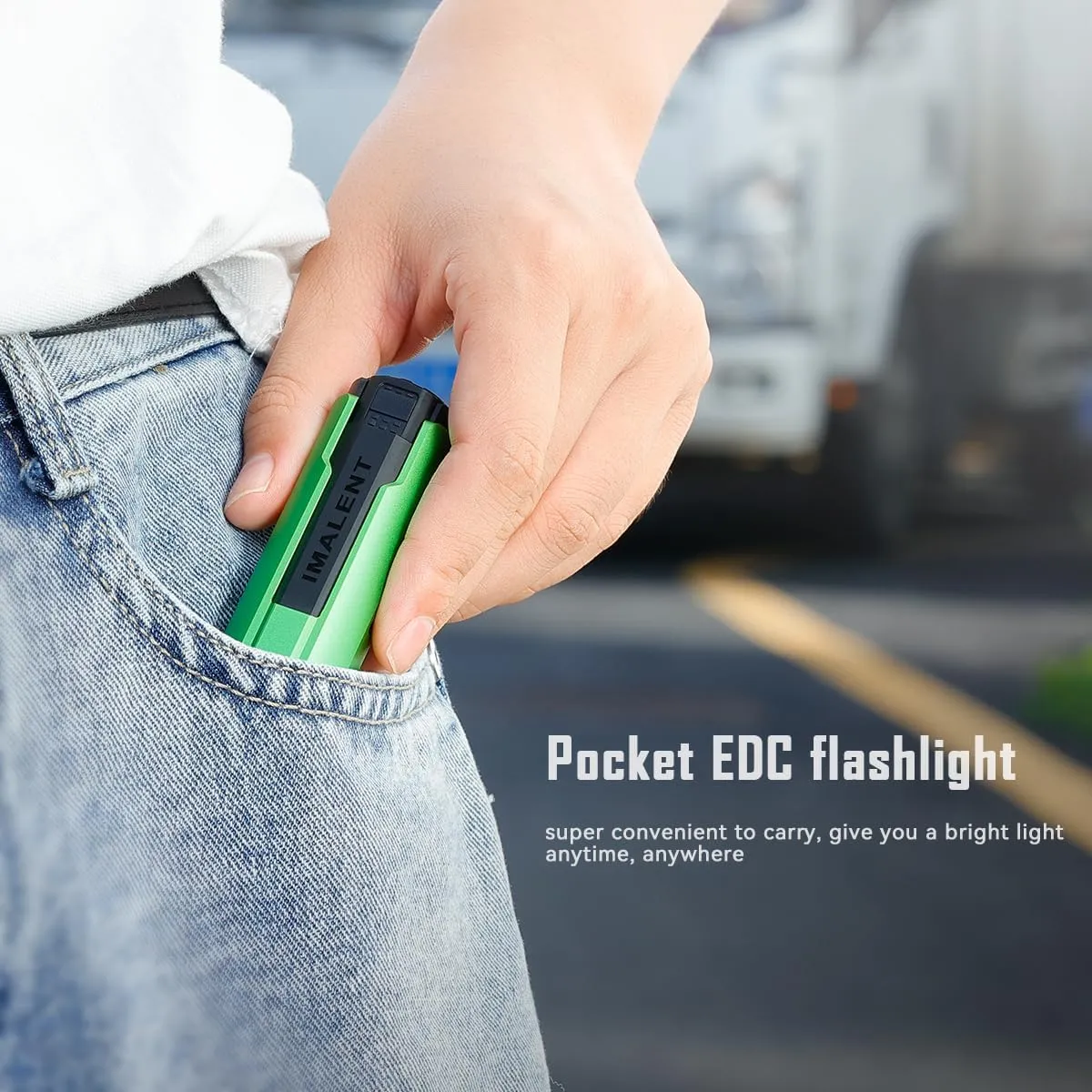 IMALENT LD70 Pocket EDC Flashlight, 4000 Lumens Compact Bright Powerful Flashlights with CREE XHP70.2 LED, Rechargeable Handheld Torch for Camping and Hiking (Fruit Green)