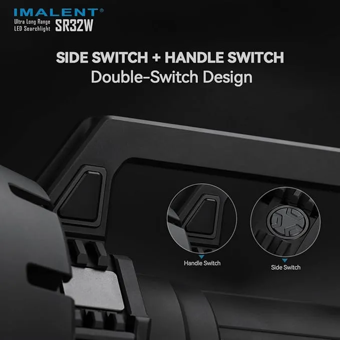 IMALENT SR32 LED Flashlight Rechargeable 120,000 Lumens, 2080 Meters Throw Super Bright Flash Light with OLED Display, Type C Fast Charge High Lumen Searchlight for Outdoor, Hunting and Emergency
