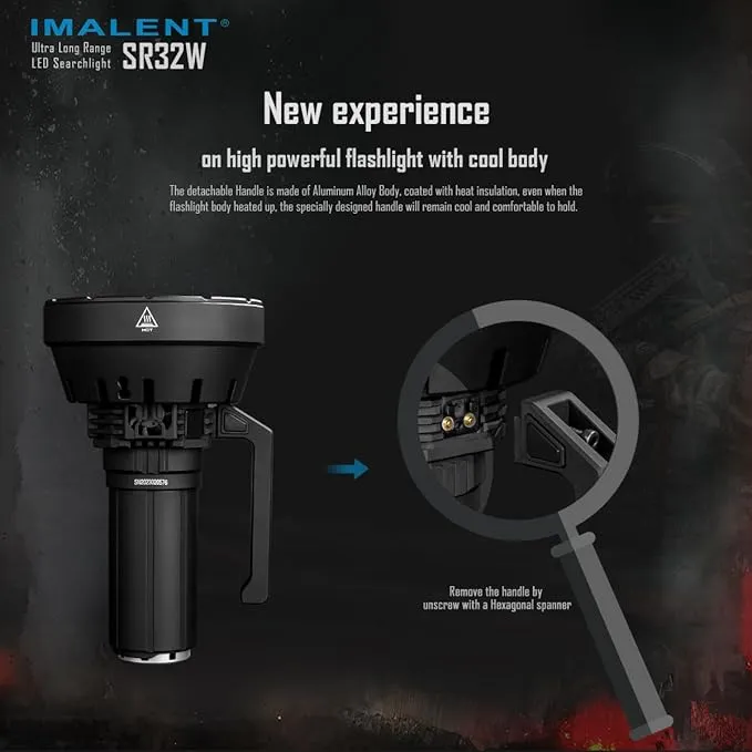 IMALENT SR32 LED Flashlight Rechargeable 120,000 Lumens, 2080 Meters Throw Super Bright Flash Light with OLED Display, Type C Fast Charge High Lumen Searchlight for Outdoor, Hunting and Emergency