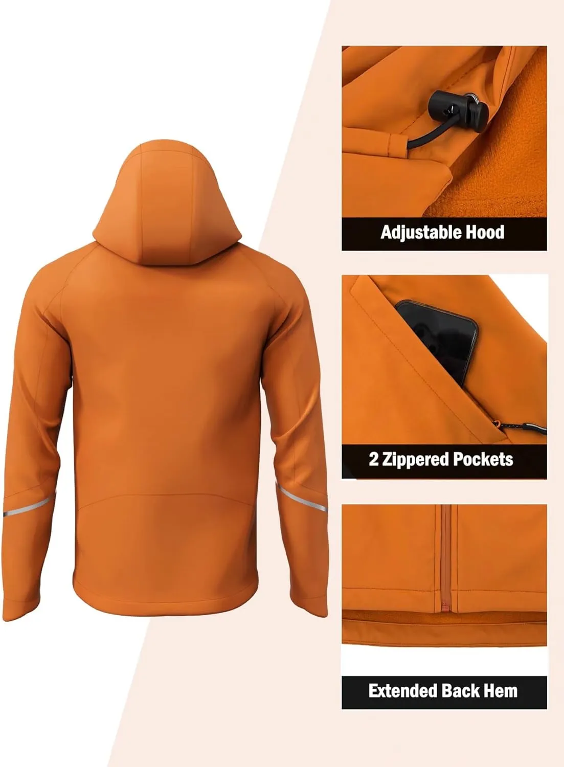 INBIKE Winter Cycling Jackets for Men Thermal Bike Jackets Windproof Cold Weather Hooded Jacket for Biking Running Hiking