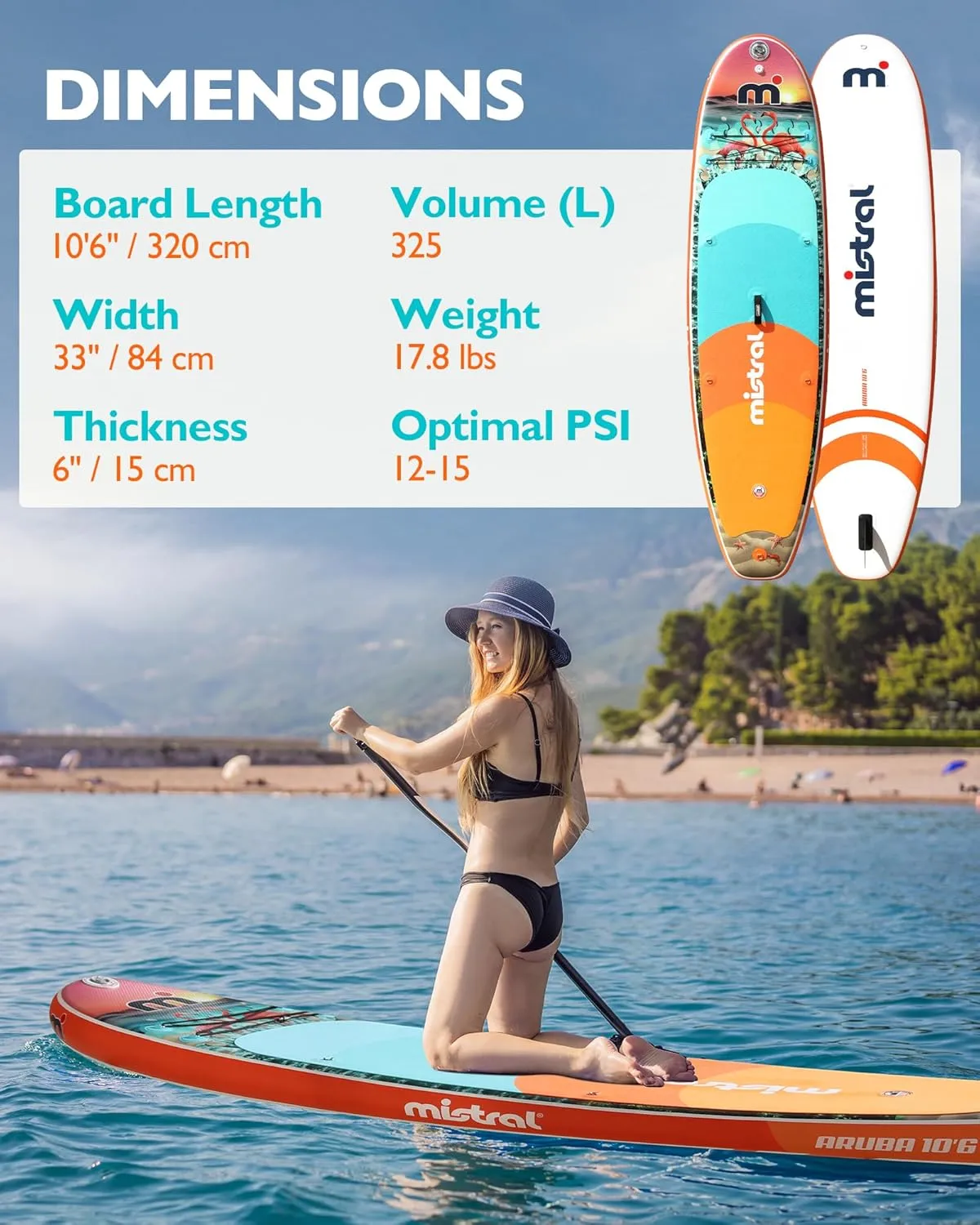 Inflatable Stand Up Paddle Board with Premium SUP Paddleboard Accessories, Surf Control, Ultra-Light Paddle Boards for All Skill Levels, Wide Stable Anti-Slip EVA Deck Beginner Friendly