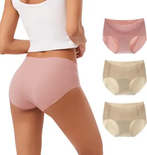 INNERSY Women's Seamless No Show Hipster Panties Invisible Light Underwear 3-Pack