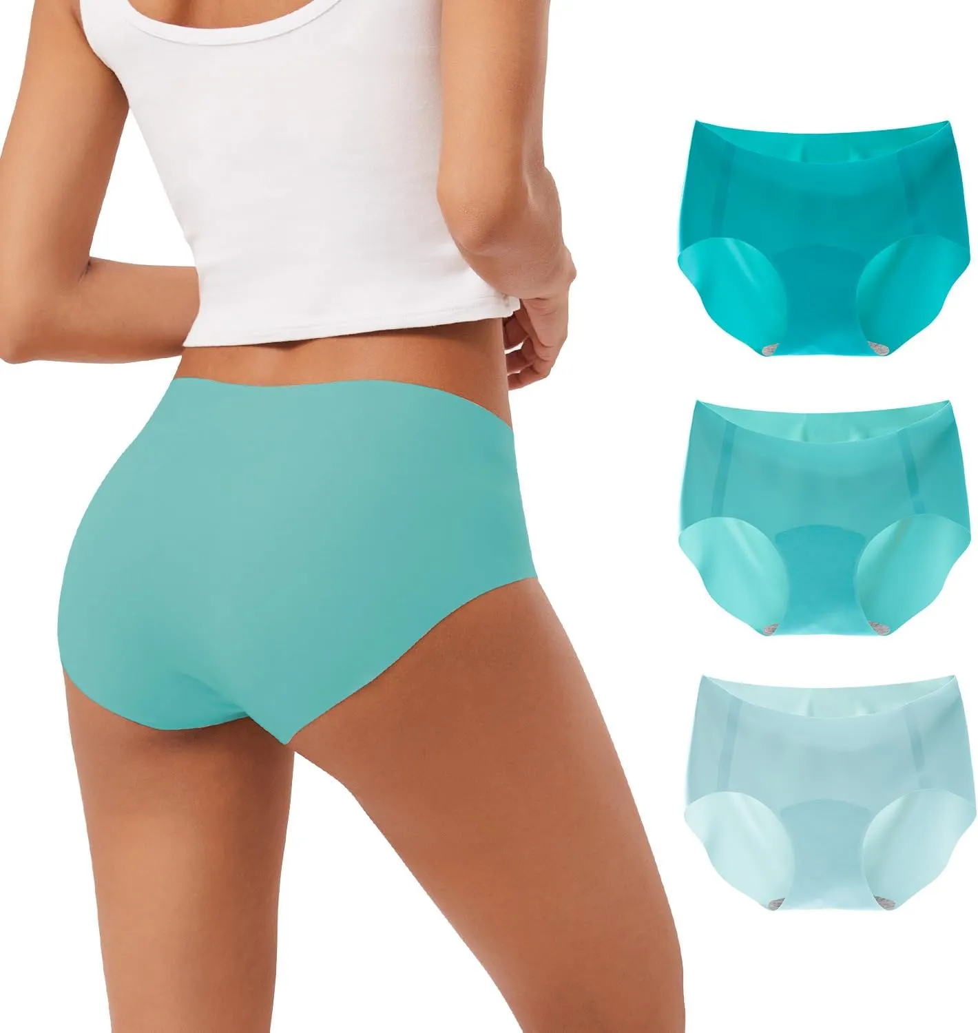 INNERSY Women's Seamless No Show Hipster Panties Invisible Light Underwear 3-Pack