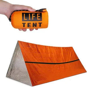 ISOP Emergency Survival Shelter Tent for 2 People   3 Paracords, Tent Stakes, Glow Stick, Whistle | 100% Waterproof Tent | Ultralight & Extra Large