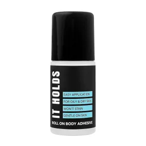 IT Holds Roll On Body Adhesive, Sweat Resistant, for Oily and Dry Skin, Clear & Non-Toxic- 2.0 Ounce Made in USA