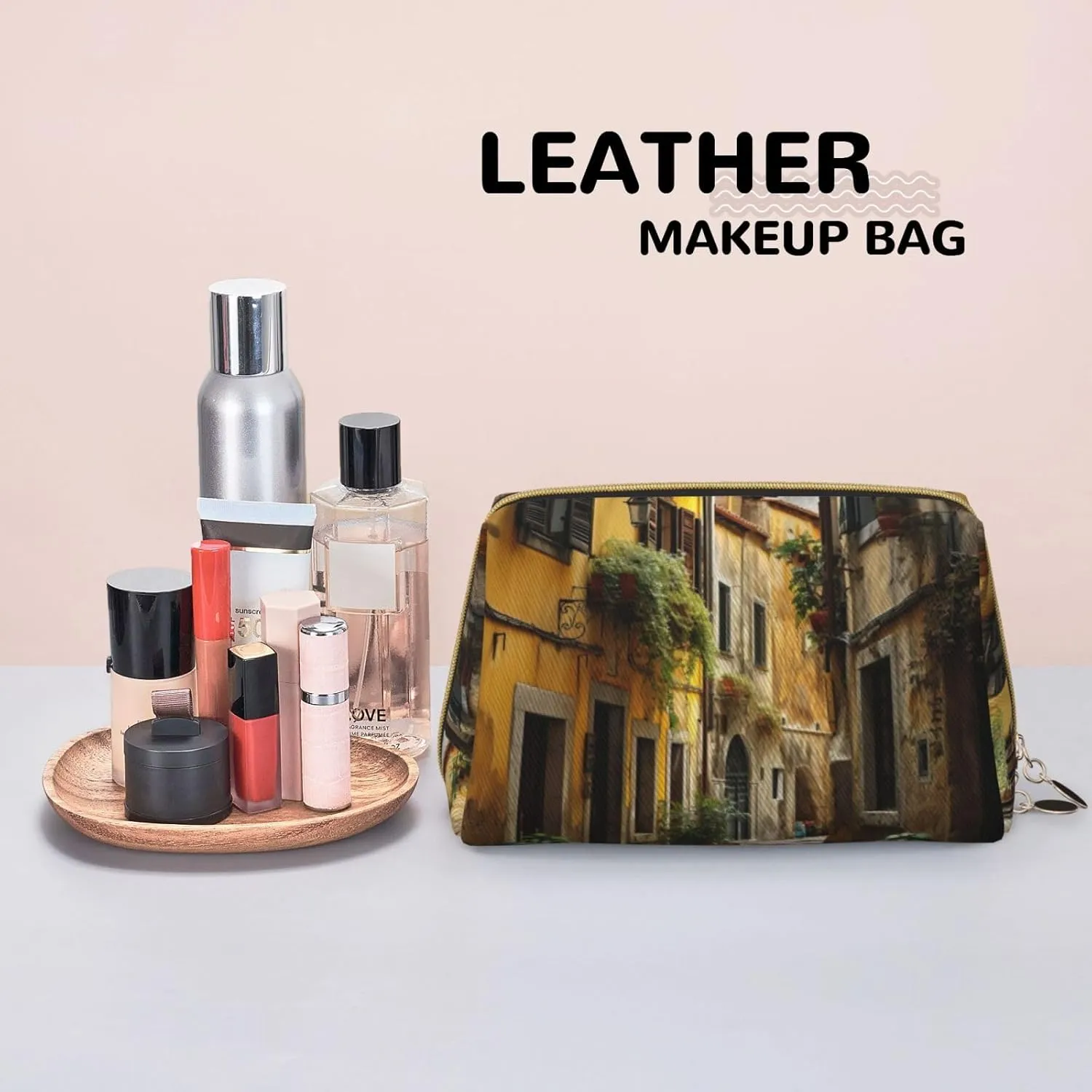 Italian Old Street Toiletry Pouch, Travel-Friendly Makeup Organizer For Makeup Brushes, Lipsticks