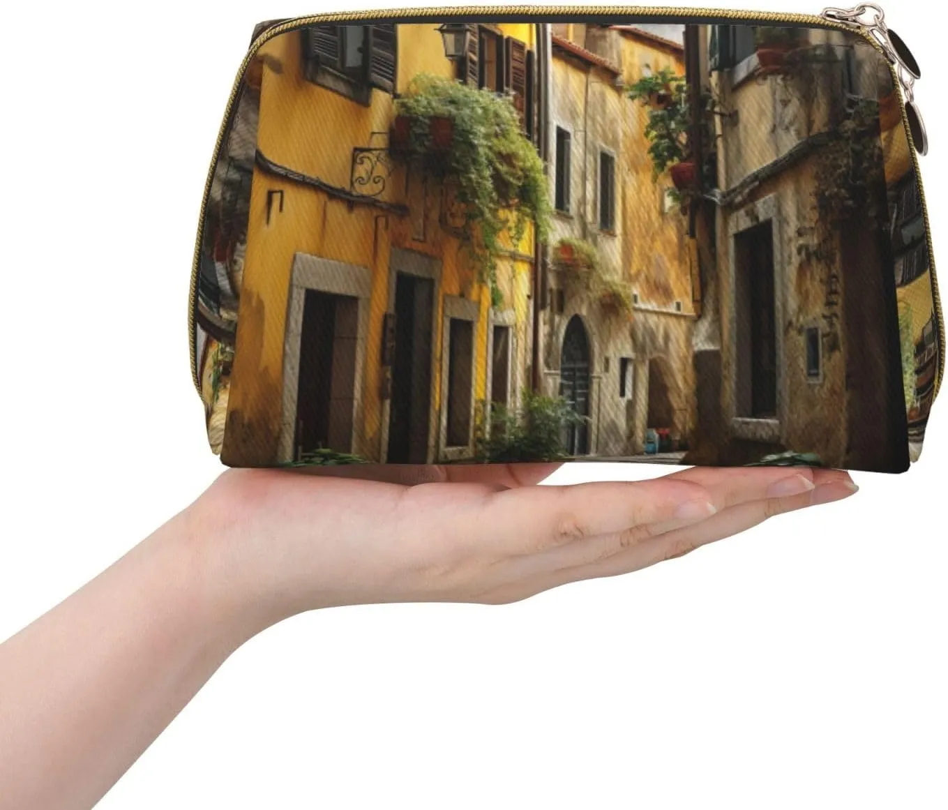 Italian Old Street Toiletry Pouch, Travel-Friendly Makeup Organizer For Makeup Brushes, Lipsticks