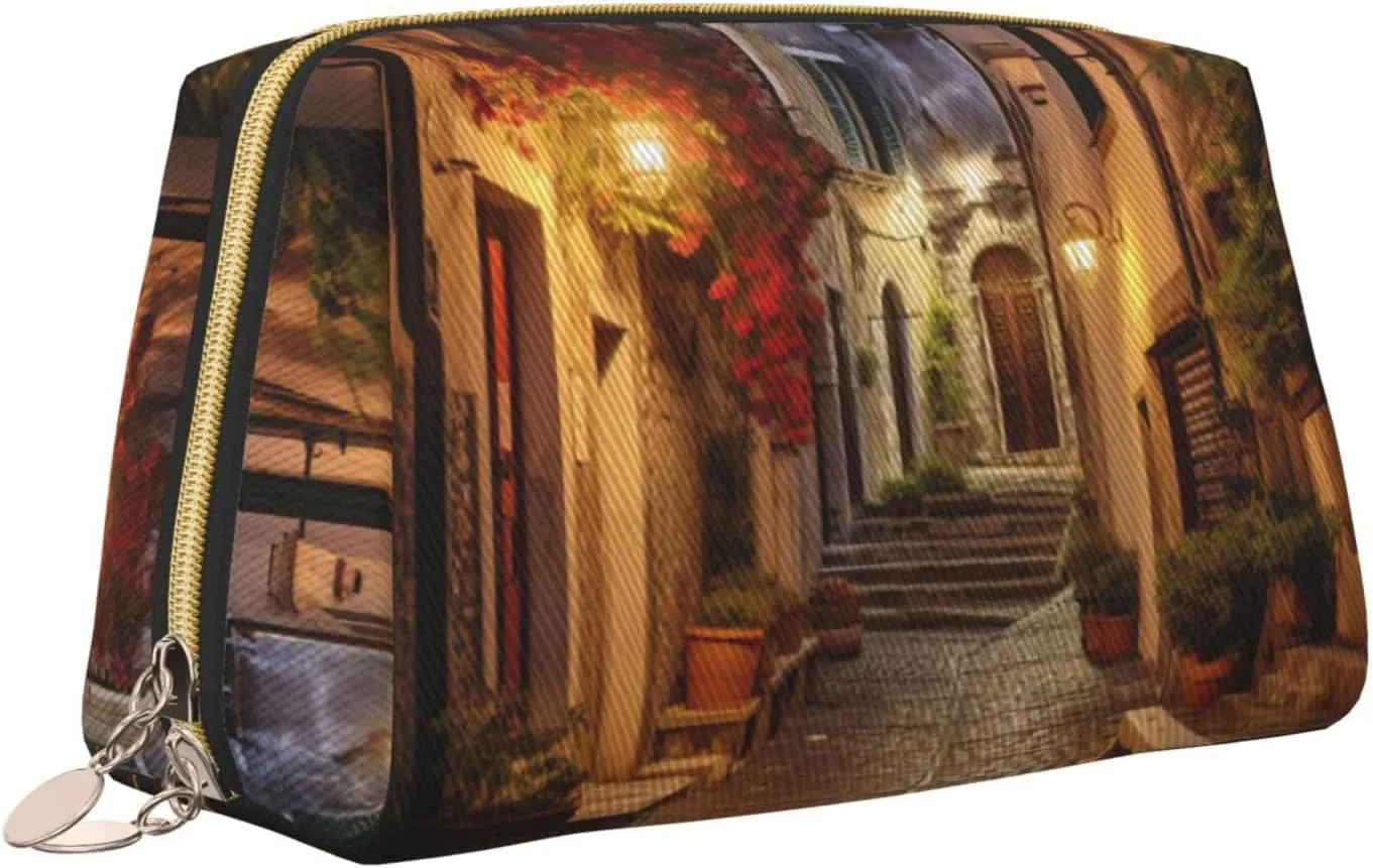Italian Old Street Toiletry Pouch, Travel-Friendly Makeup Organizer For Makeup Brushes, Lipsticks
