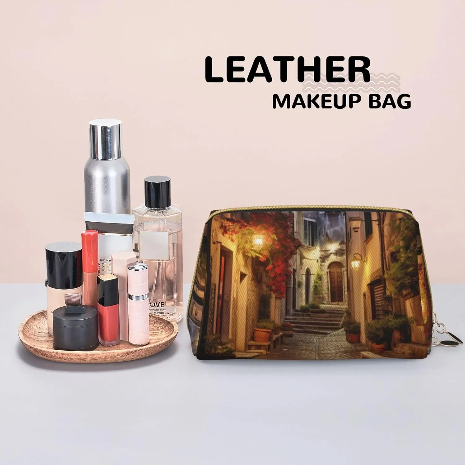 Italian Old Street Toiletry Pouch, Travel-Friendly Makeup Organizer For Makeup Brushes, Lipsticks