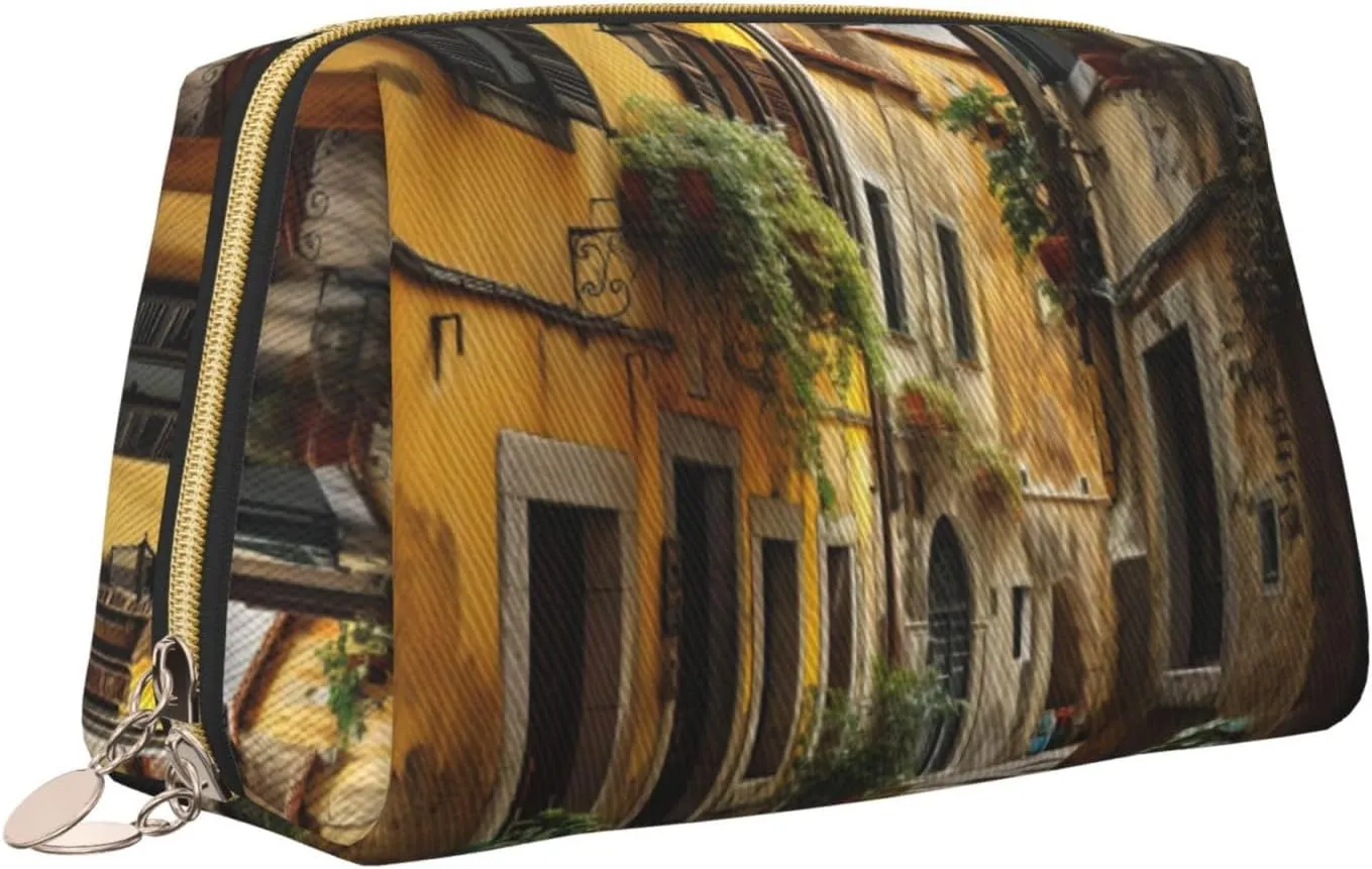 Italian Old Street Toiletry Pouch, Travel-Friendly Makeup Organizer For Makeup Brushes, Lipsticks