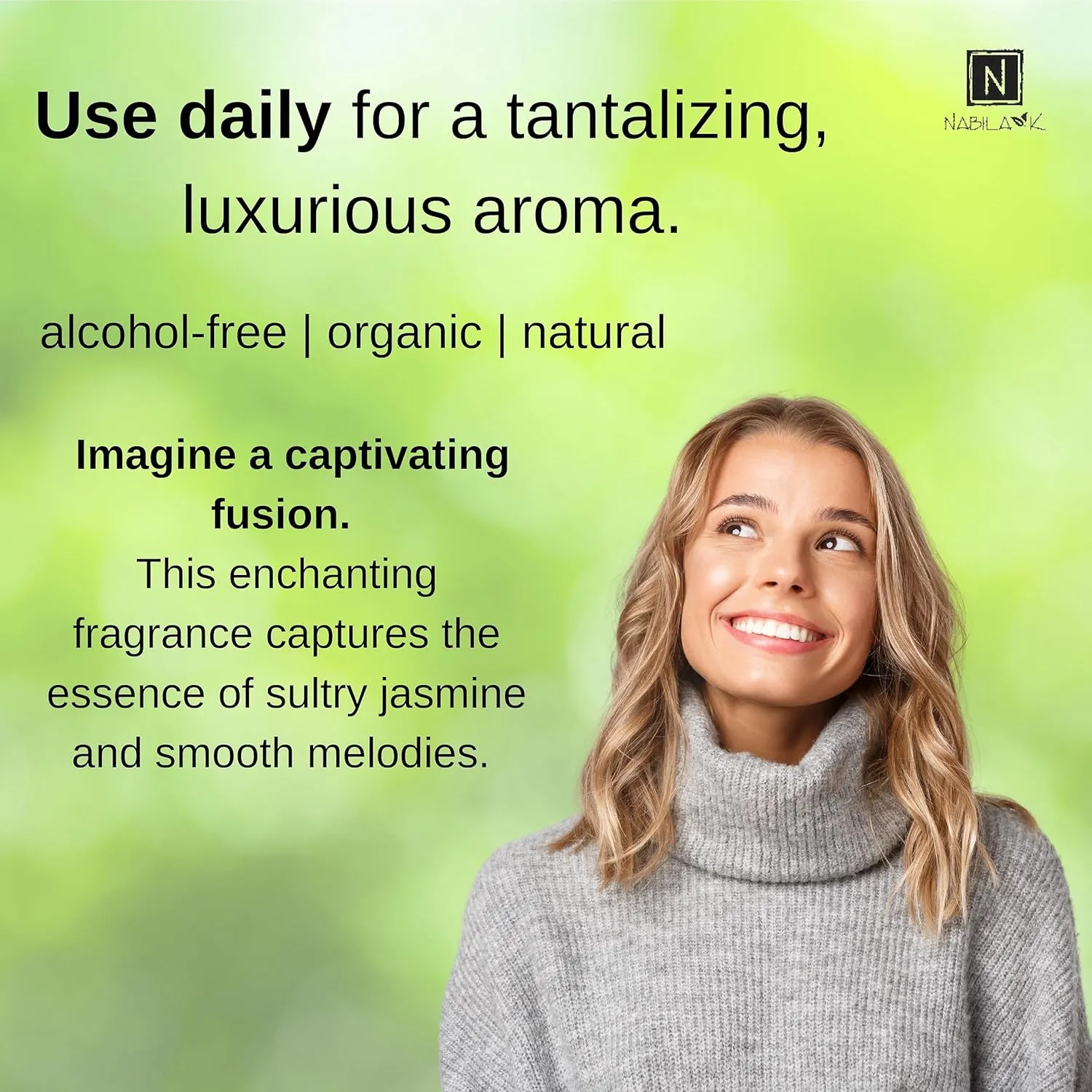 Jazz Roll-On Perfume with Jasmine Essential Oil Alcohol-Free, All-Natural, Organic, Long-Lasting Fragrance - Travel-Size Perfume for Women - TSA Approved, 0.33 oz / 10 ml