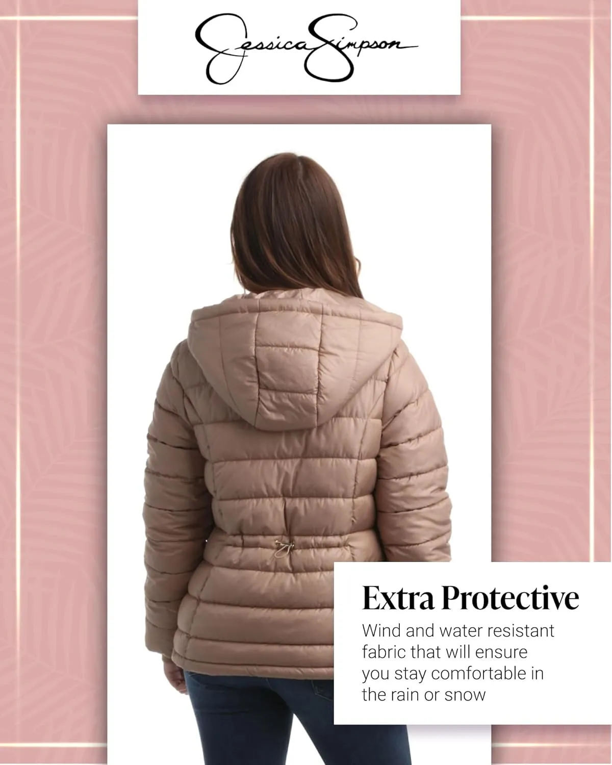 Jessica Simpson Women's Puffer Jacket - Full Zip Up Insulated Quilted Jackets for Women - Cozy Women Winter Coats (S-XL)