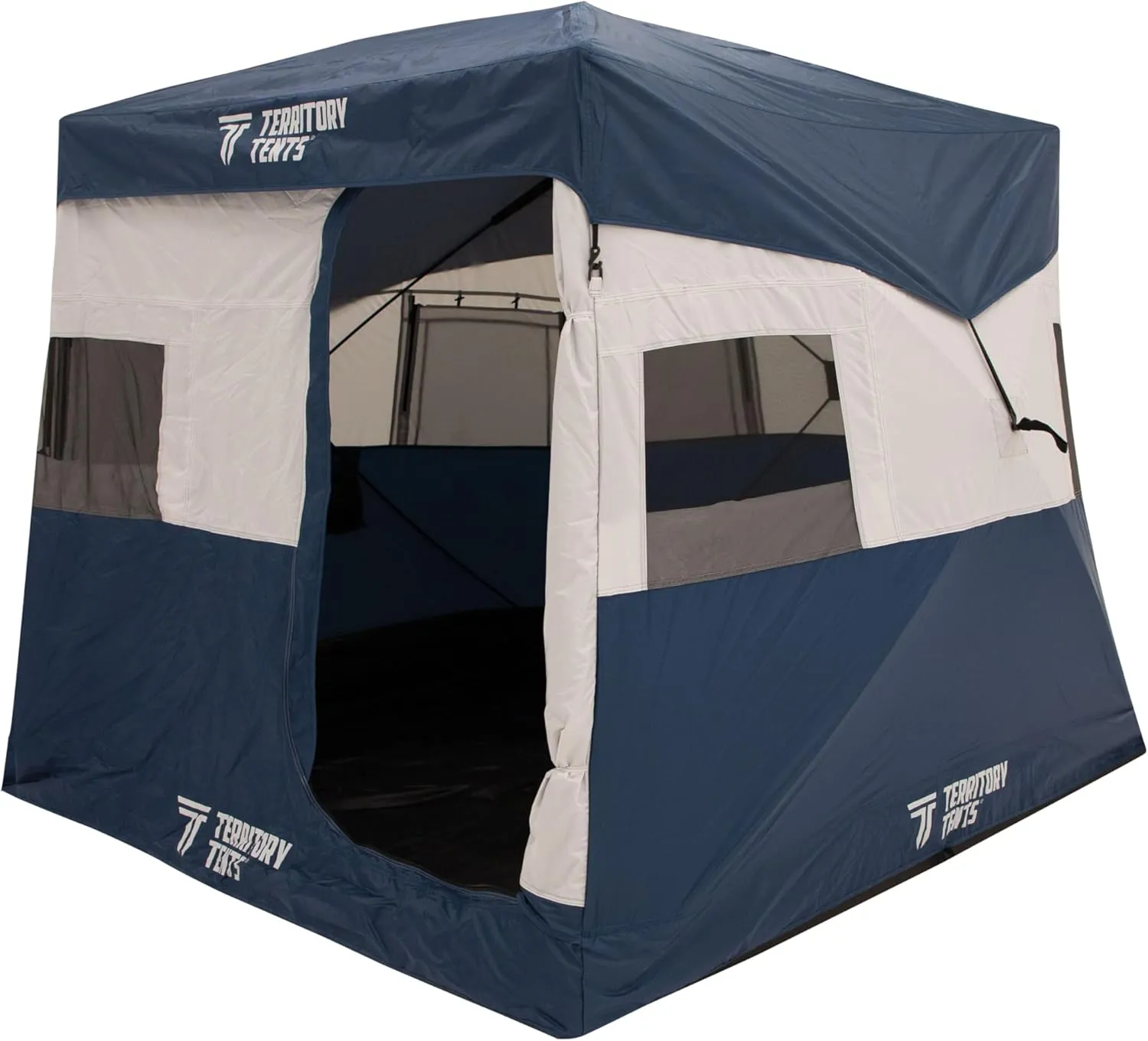 Jet Set Hub Camping Tent, Easy 90 Second Set-Up, Waterproof, UV Resistant, Ample Storage Options, Deep Blue