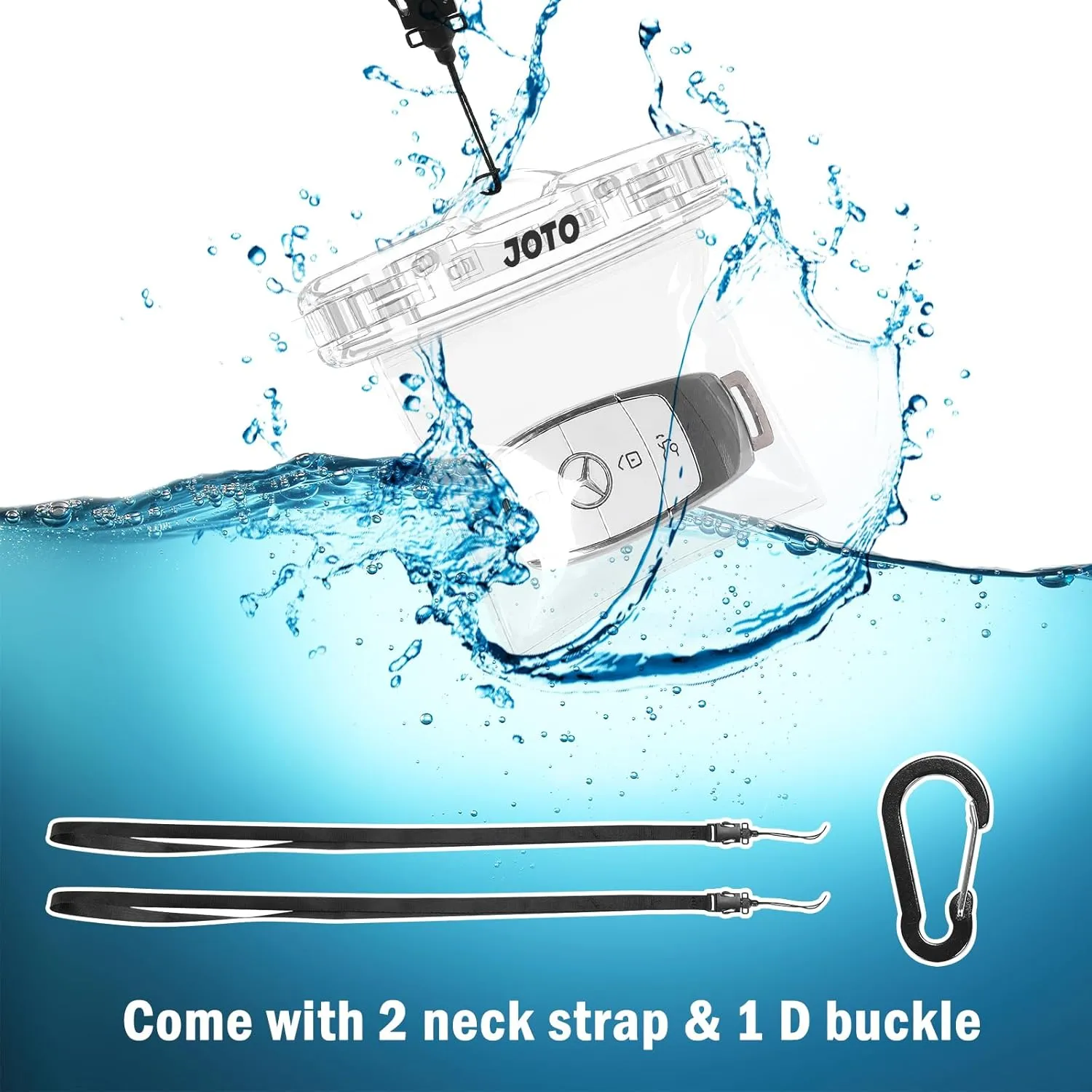 JOTO 2 Pack Waterproof Key FOB Holder Pouch with Keychain, Small Waterproof Pouch Dry Bag Car Key Case for Swimming Money Credit ID Card Cash, Waterproof Wallet for Jeep Honda Toyota Nissan