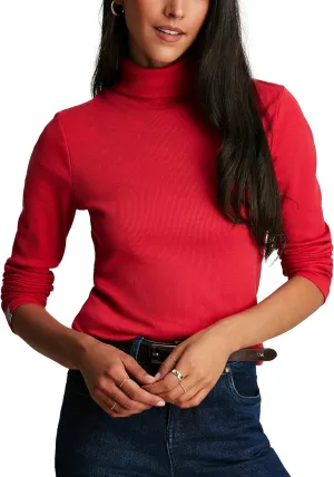 Joules Women's Clarissa Solid Roll Neck Jersey Top