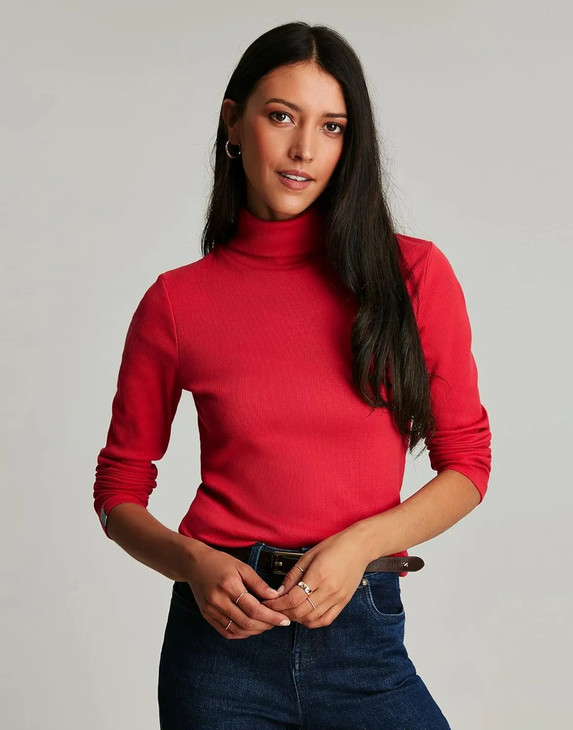 Joules Women's Clarissa Solid Roll Neck Jersey Top