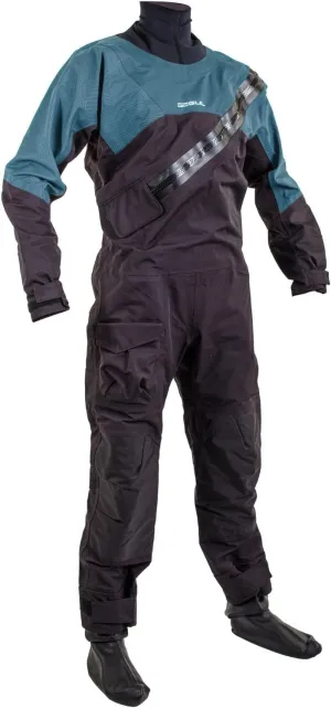 Junior Dartmouth Eclip Zip Drysuit Dry Suit & Underfleece - Black Blue - 3 Layer Dry Suit Waterproof Sprayproof