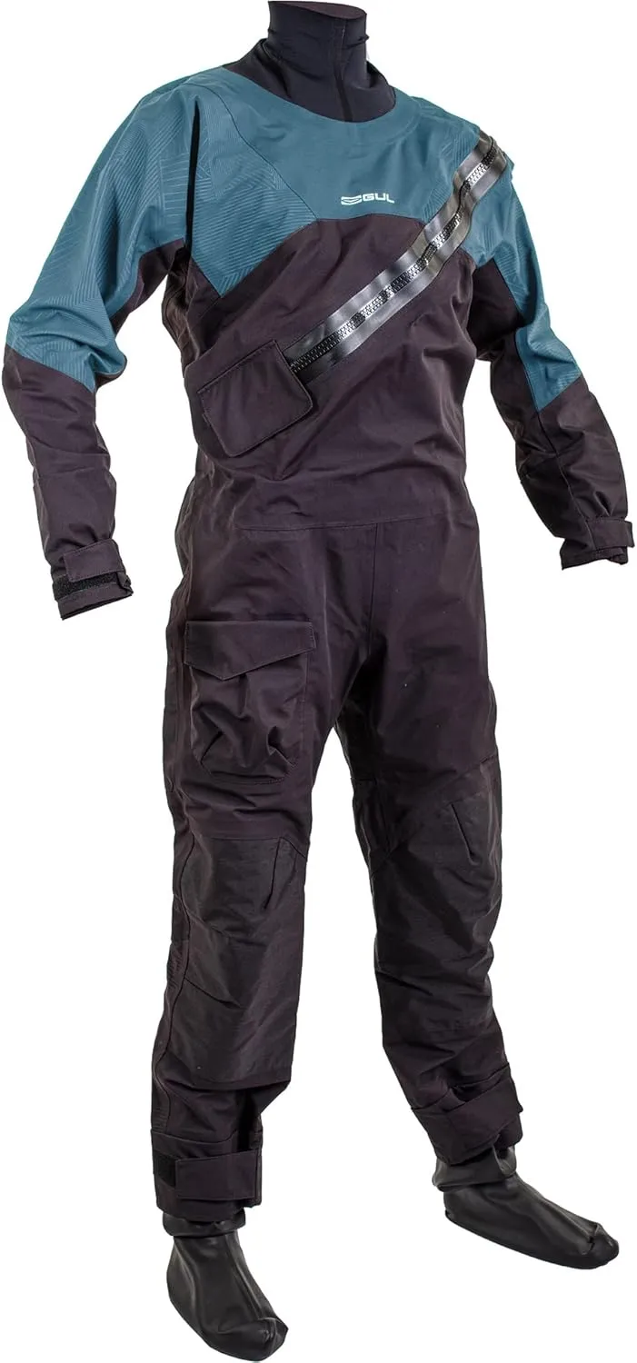 Junior Dartmouth Eclip Zip Drysuit Dry Suit & Underfleece - Black Blue - 3 Layer Dry Suit Waterproof Sprayproof
