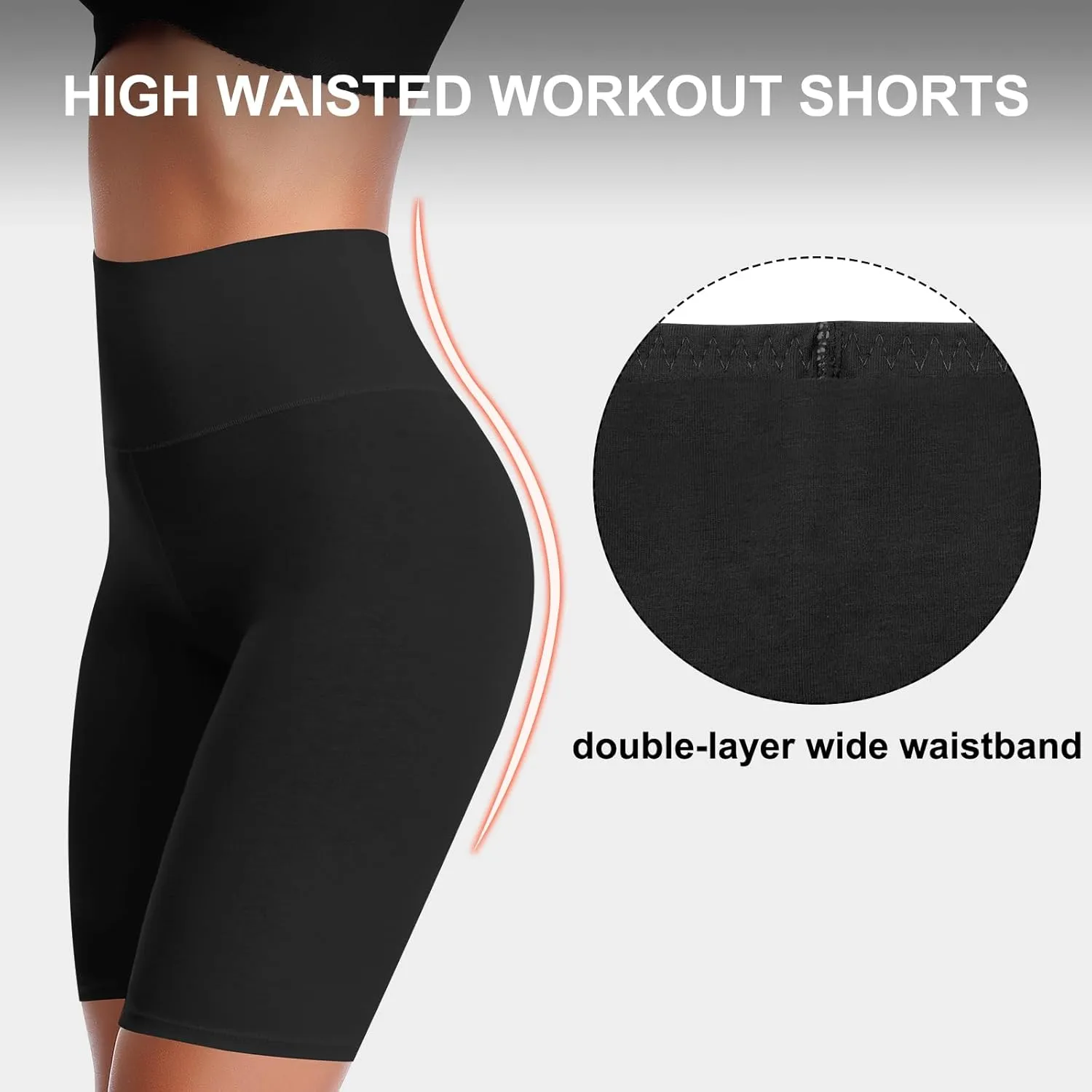 K-CHEONY Women's High Waisted Biker Anti Chafing Cotton Slip Boy Underwear Yoga Workout Shorts