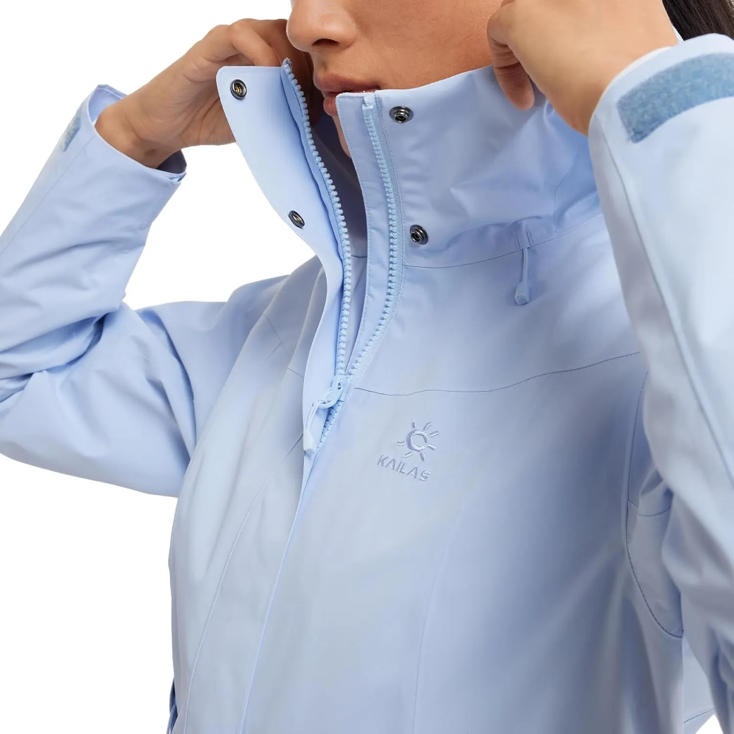 KAILAS Women's Raincoat Outdoor Hardshell Jacket Packable Lightweight Waterproof Hooded Jacket Hiking Travel
