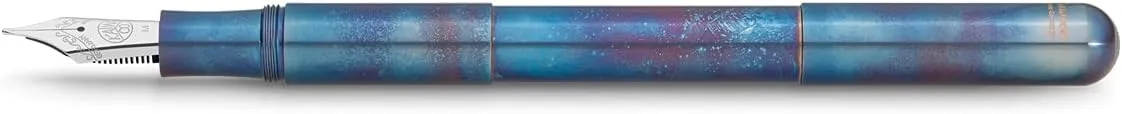 KAWECO 10002061 Fountain Pen, Medium, Medium Point, Fire Blue, Dual Use, Genuine Imported