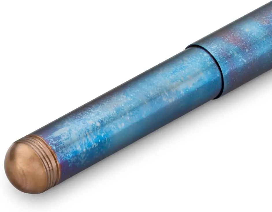 KAWECO 10002061 Fountain Pen, Medium, Medium Point, Fire Blue, Dual Use, Genuine Imported