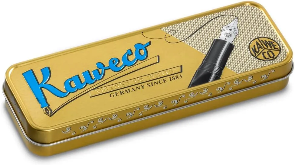 Kaweco SUPRA Fountain Pen Stainless Steel I Exclusive Fountain Pen for Ink Cartridges Including Retro Metal Box I Fountain Pen 16.5 cm I Nib: BB (Extra Broad)