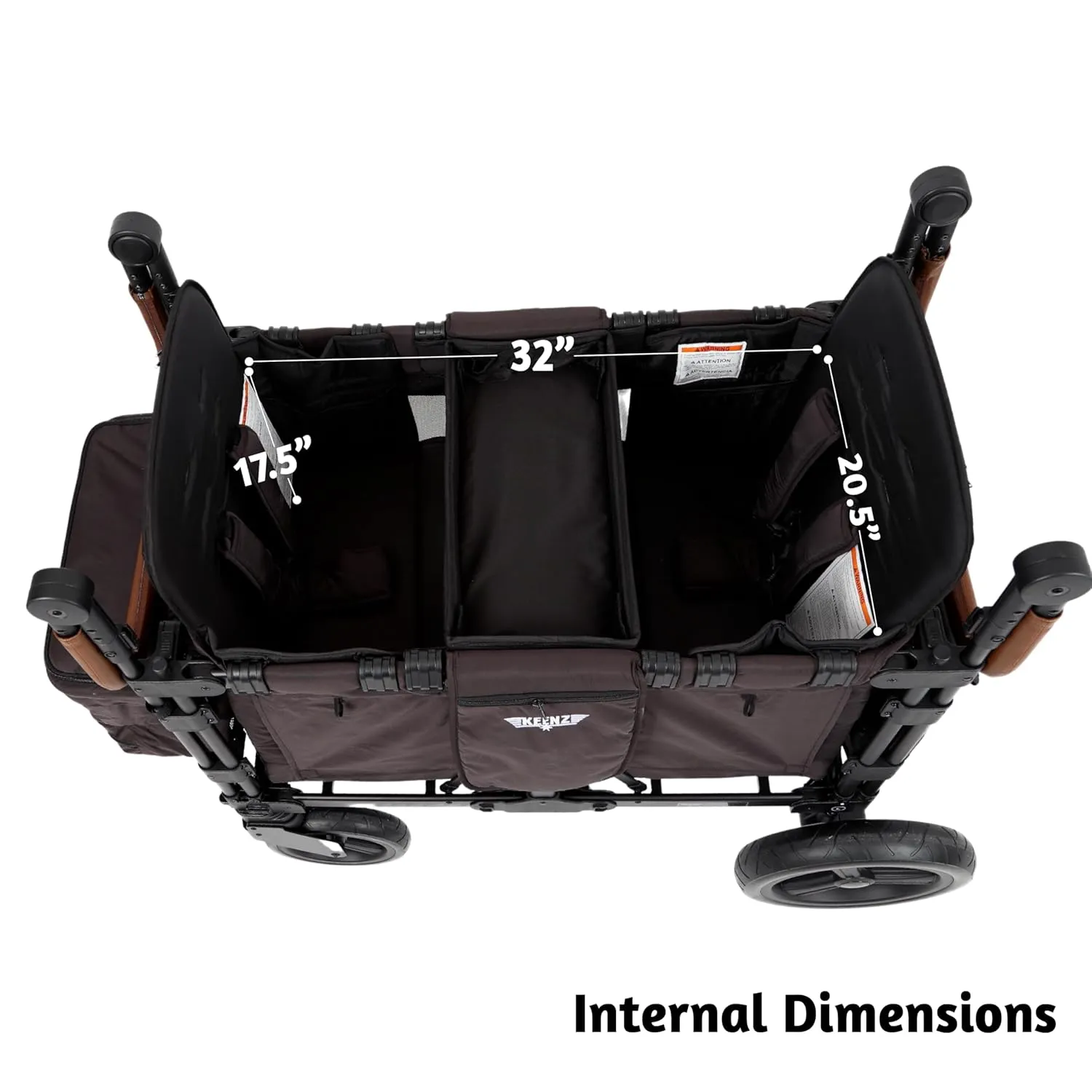 Keenz XC 2.0 - Luxury 2 Passenger Stroller Wagon for Kids | Foldable 2 Passenger Quad Seater with Adjustable Canopy | Black