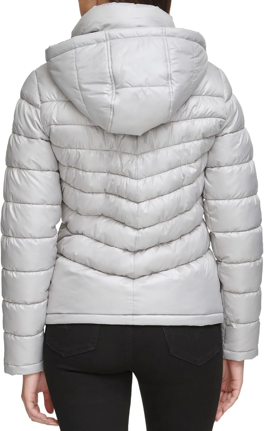 Kenneth Cole Women's Full Zip Hooded Packable Jacket