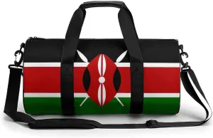 Kenya Flag Duffel Bag Dry Wet Separation for Boys Girls Travel Gym Overnight